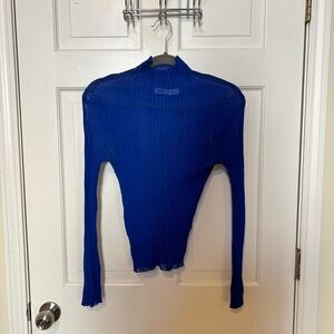 Zara sheer ribbed turtle neck